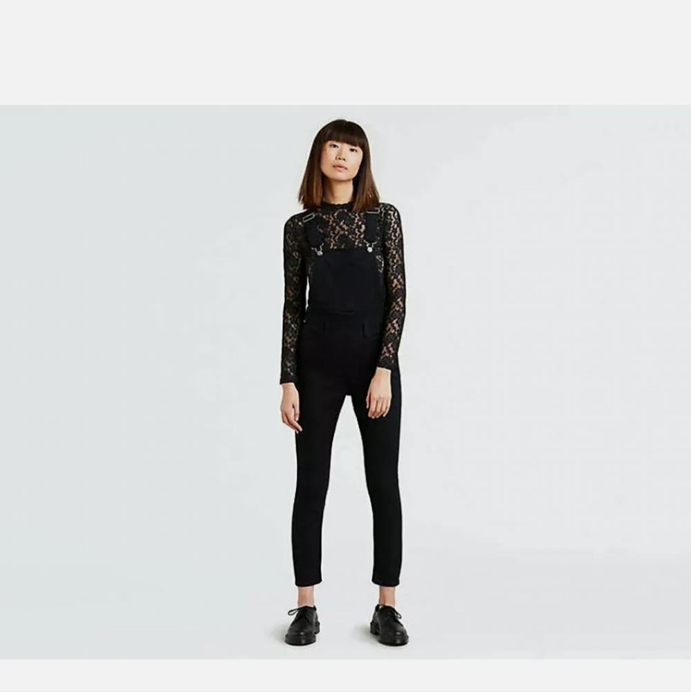 Levi Black Skinny-leg Overalls Size 27